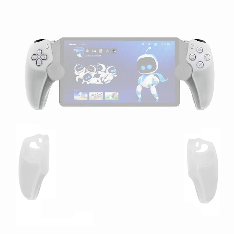 For Sony PS5 Portal Handheld Console Protective Cover Left and Right Controller Silicone Case - Transparent White