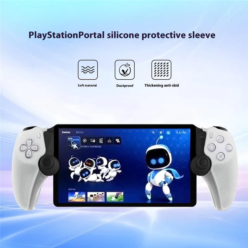 For Sony PS5 Portal Handheld Console Protective Cover Left and Right Controller Silicone Case - Transparent White