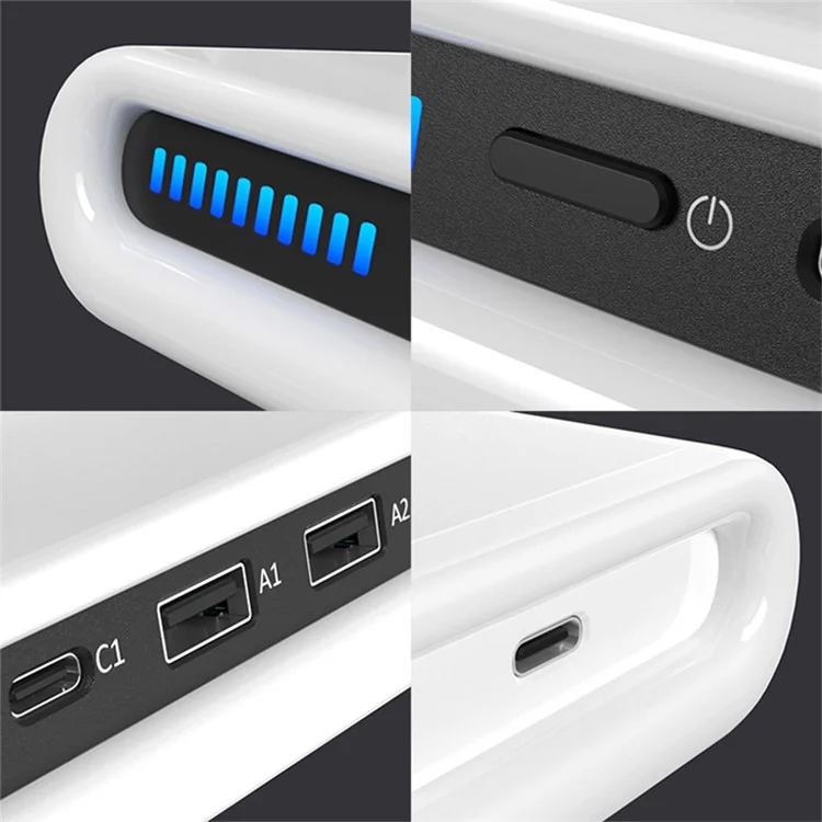 N67 USB Multi-Port Wireless Charger 30W Fast Charging Station USB Charging Hub with Ambient Light