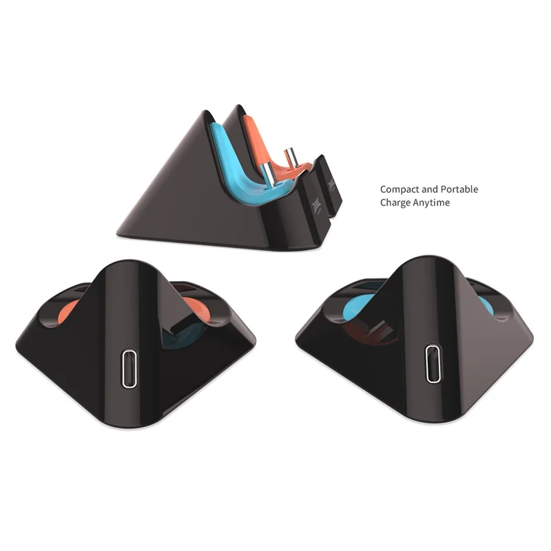 DOBE TNS-3170 For Nintendo Switch OLED / Switch 2 / Switch Charging Dock Portable Triangle Charging Stand - Blue+Black