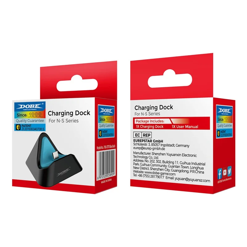 DOBE TNS-3170 For Nintendo Switch OLED / Switch 2 / Switch Charging Dock Portable Triangle Charging Stand - Blue+Black