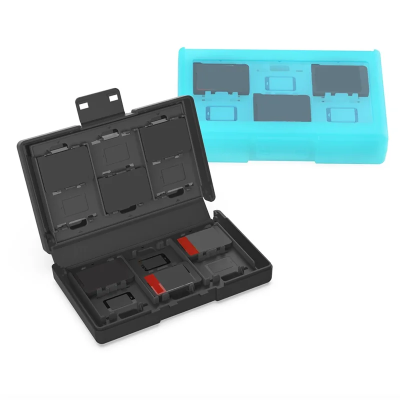 DOBE TNS-3198 For Nintendo Switch 2 / Switch Game Card Storage Case 24 in 1 Gaming Cards Holder - Transparent Blue