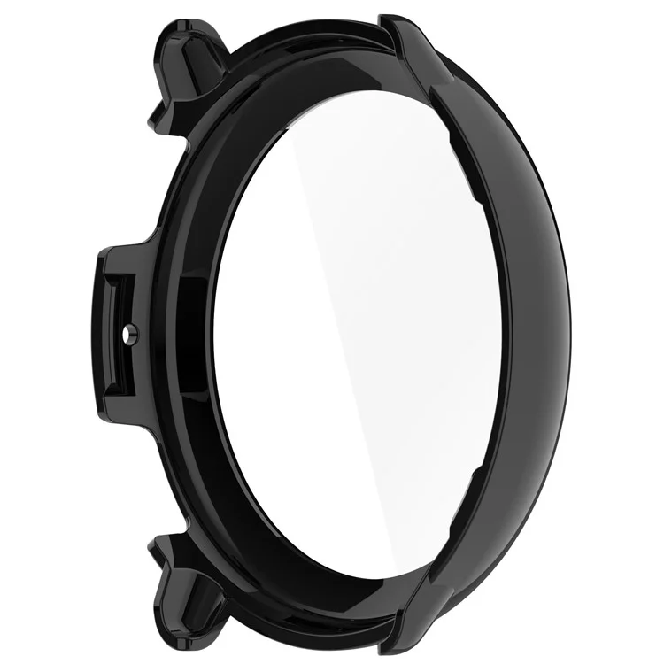 Для Huami Amazfit Active 2 Защитный чехол из ПК с закаленным стеклянным экраном - черный