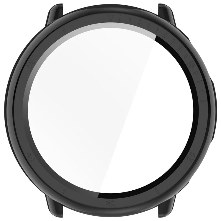 Для Huami Amazfit Active 2 Защитный чехол из ПК с закаленным стеклянным экраном - черный
