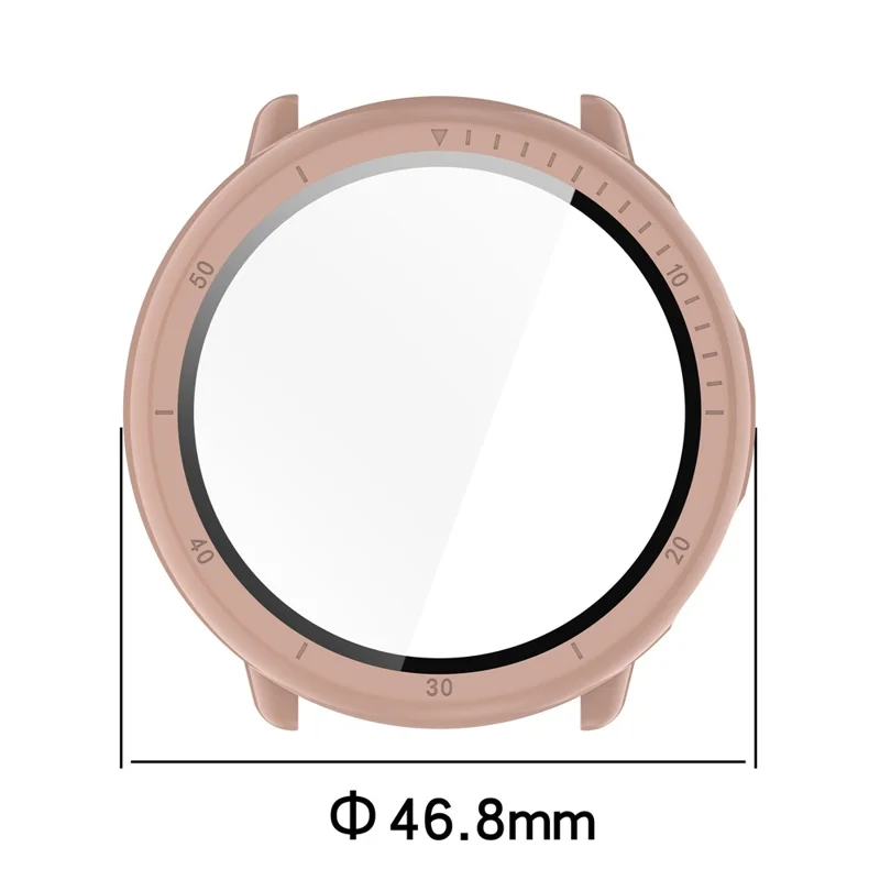 For Huami Amazfit Active 2 Watch Case PC Frame Cover with Tempered Glass Screen Film - Transparent