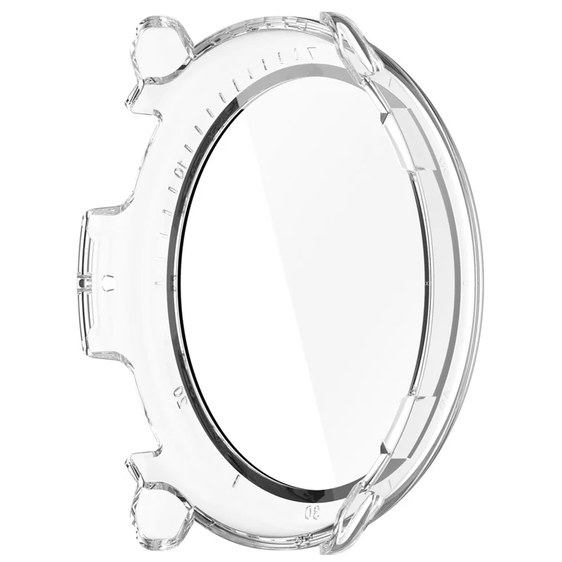 For Huami Amazfit Active 2 Watch Case PC Frame Cover with Tempered Glass Screen Film - Transparent