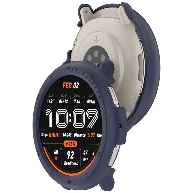 For Huami Amazfit Active 2 (A2437) Watch Case Hollow Design Hard PC Protective Cover - Midnight Blue