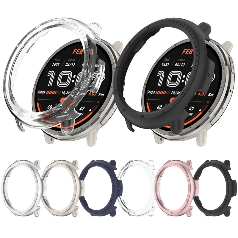 For Huami Amazfit Active 2 (A2437) Watch Case Hollow Design Hard PC Protective Cover - Midnight Blue