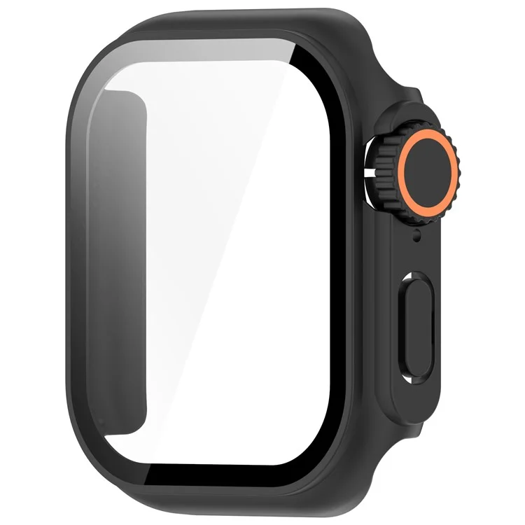Für Apple Watch Series 10 42mm Schutzhülle Sofortige Transformation Ultra 2 Harte PC Uhr Hülle mit Gehärtetem Glasschutzfilm - Schwarz
