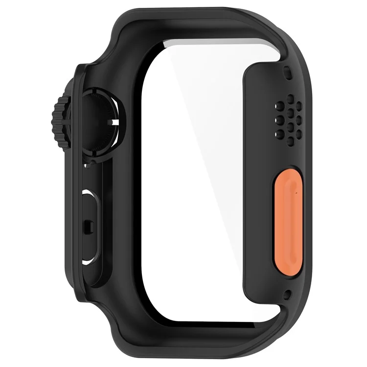 Für Apple Watch Series 10 42mm Schutzhülle Sofortige Transformation Ultra 2 Harte PC Uhr Hülle mit Gehärtetem Glasschutzfilm - Schwarz
