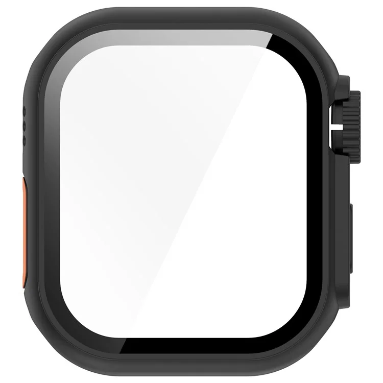 Für Apple Watch Series 10 42mm Schutzhülle Sofortige Transformation Ultra 2 Harte PC Uhr Hülle mit Gehärtetem Glasschutzfilm - Schwarz