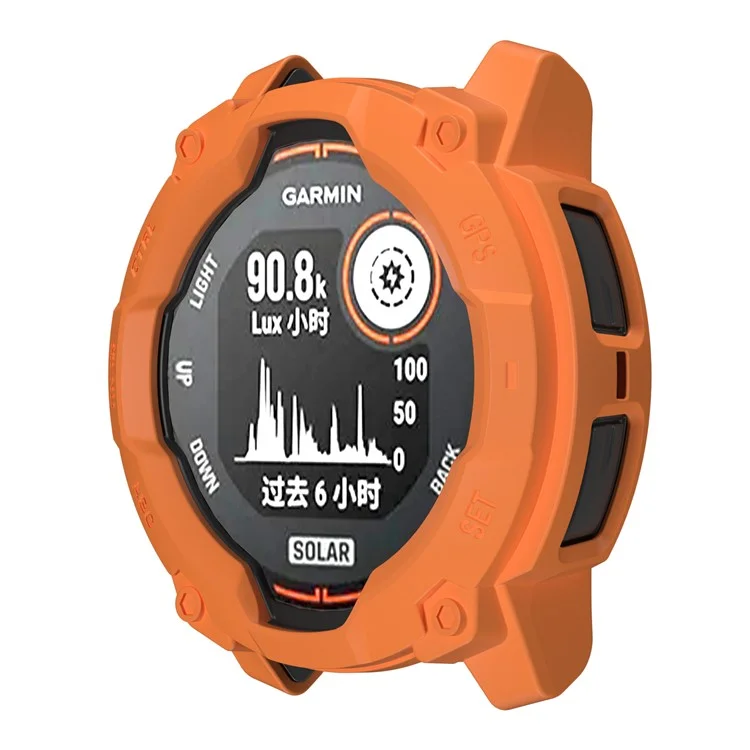 Чехол для часов Garmin Instinct 3 Solar 50мм из TPU с полым защитным бампером - Оранжевый