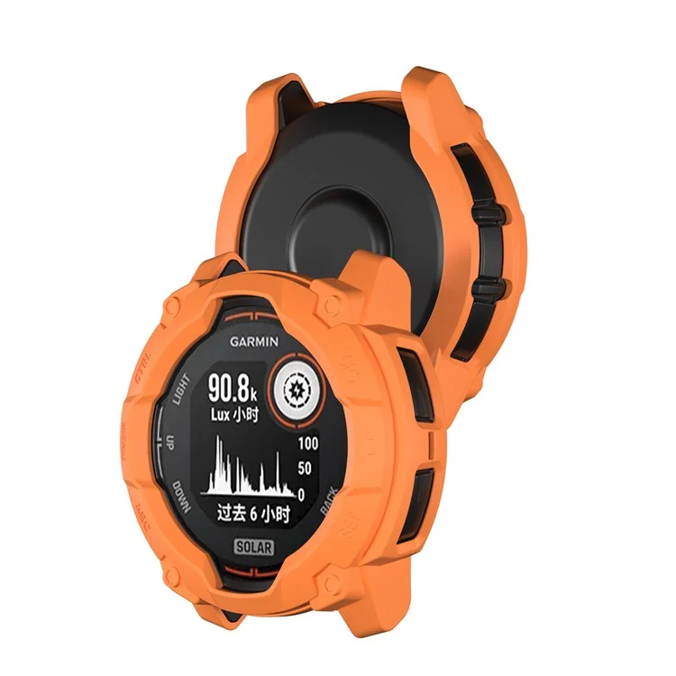 Чехол для часов Garmin Instinct 3 Solar 50мм из TPU с полым защитным бампером - Оранжевый