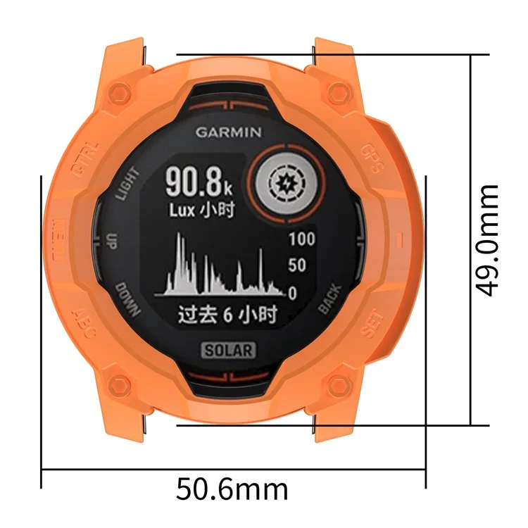 Чехол для часов Garmin Instinct 3 Solar 50мм из TPU с полым защитным бампером - Оранжевый