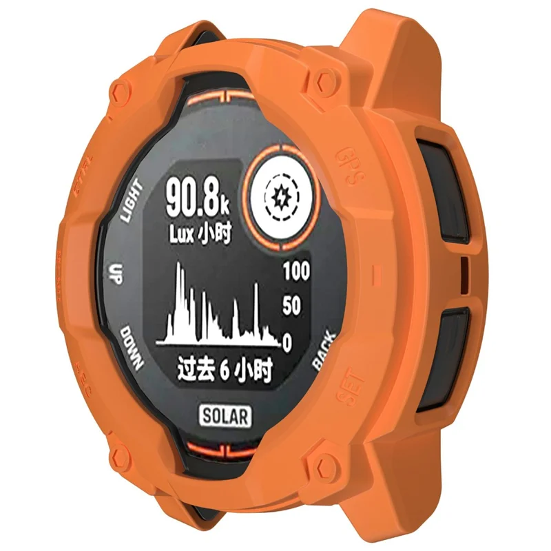 Чехол для Garmin Instinct 3 Solar 45мм TPU с перфорацией, прочный бампер - Оранжевый