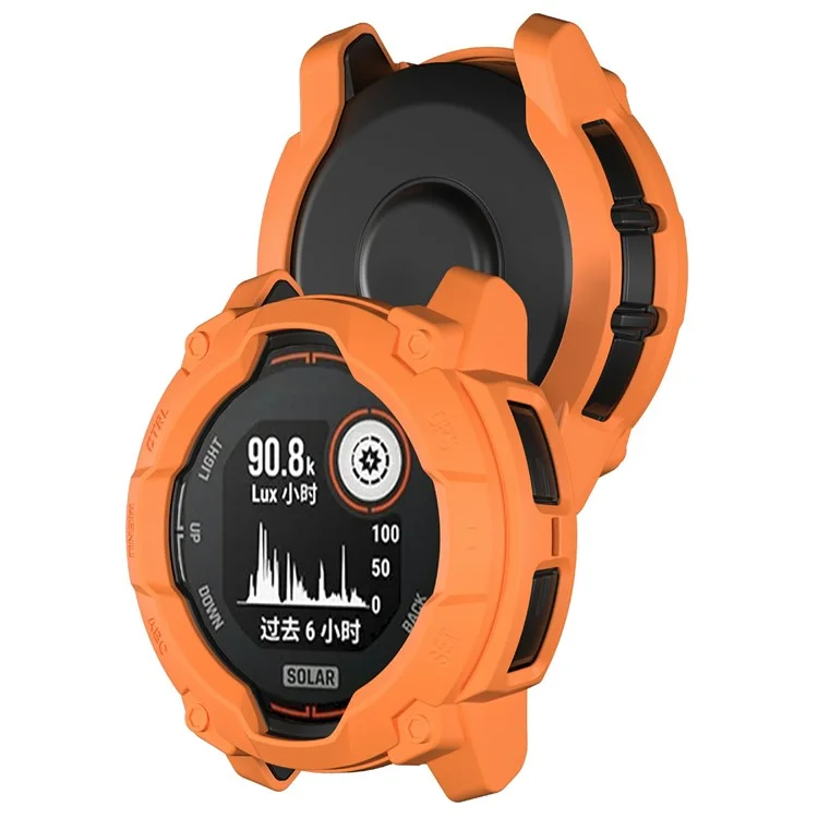 Чехол для Garmin Instinct 3 Solar 45мм TPU с перфорацией, прочный бампер - Оранжевый