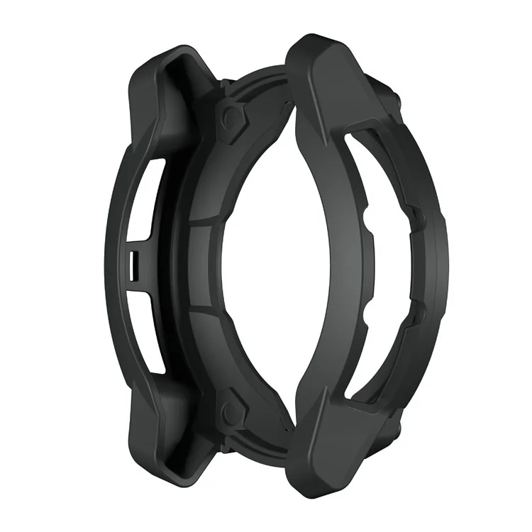 For Garmin Instinct 3 Solar 45mm TPU Watch Case Hollow-Out Rugged Bumper Cover - Black
