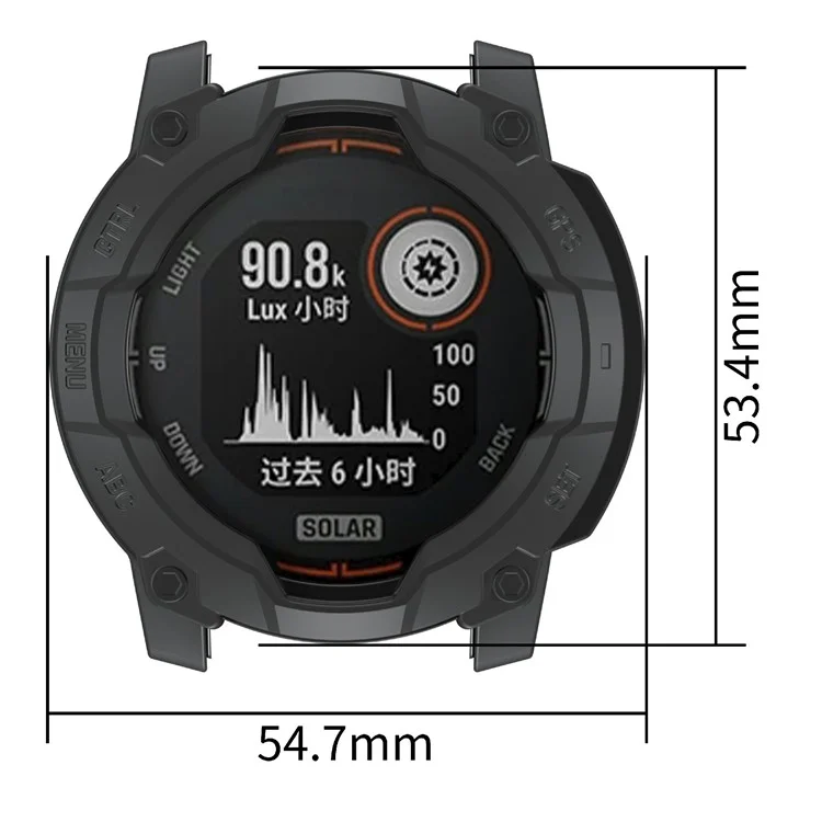 For Garmin Instinct 3 Solar 45mm TPU Watch Case Hollow-Out Rugged Bumper Cover - Black