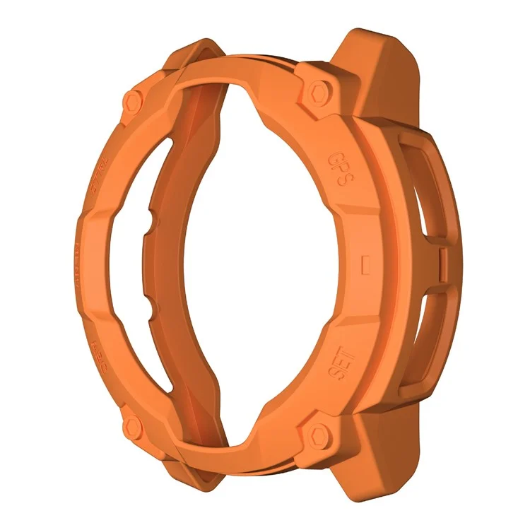 For Garmin Instinct 3 Solar 50mm Protective Case Rugged Armor TPU Shell Watch Cover - Orange