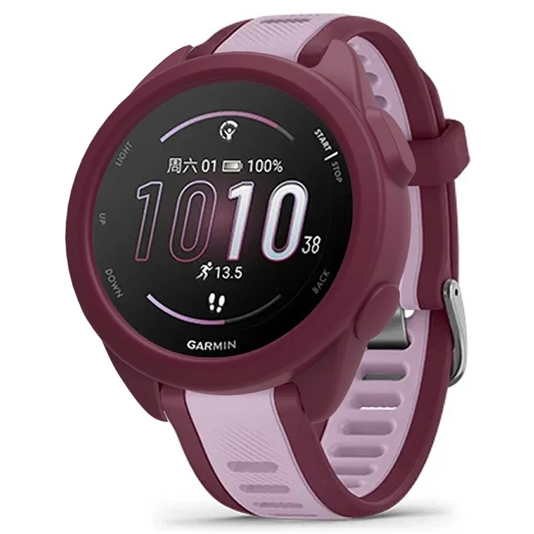 For Garmin Forerunner 165 Protective Case Smartwatch Silicone Cover - Wine Red