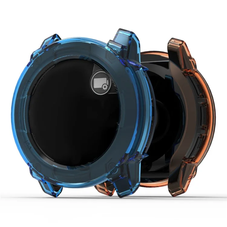 Чехол для часов Garmin Instinct 3 45мм из мягкого ТПУ - Прозрачный Оранжевый