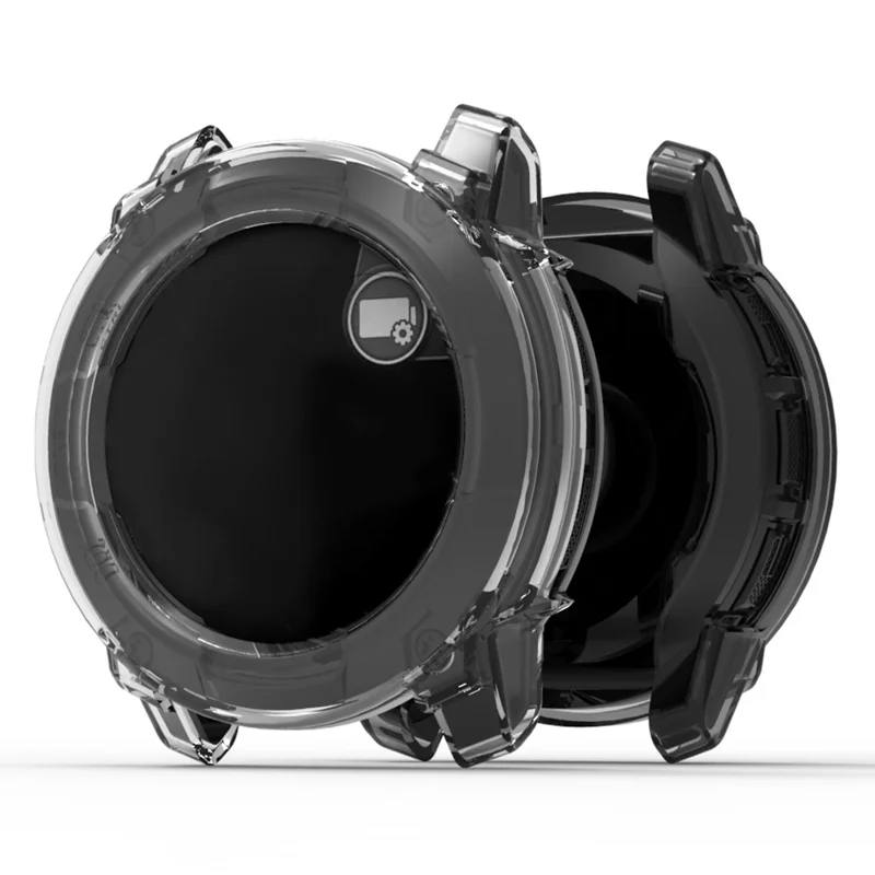 For Garmin Instinct 3 50mm Watch Case Soft TPU Protective Cover - Transparent Black