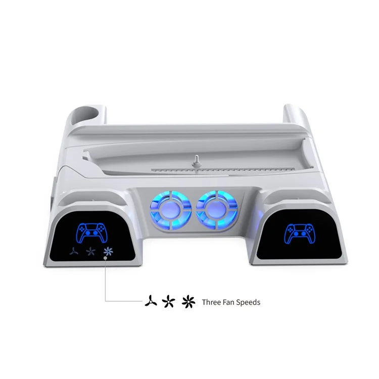 DOBE TP5-3532D For Sony PS5 Slim / PS5 Pro Cooling Stand Dual Controller Charging Station Game Disc Storage Rack