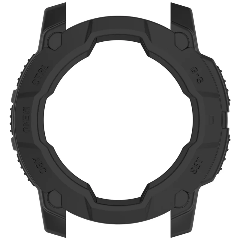 For Garmin Instinct 3 45mm / Solar 45mm Armor Watch Case Shockproof TPU Rugged Protective Cover - Black