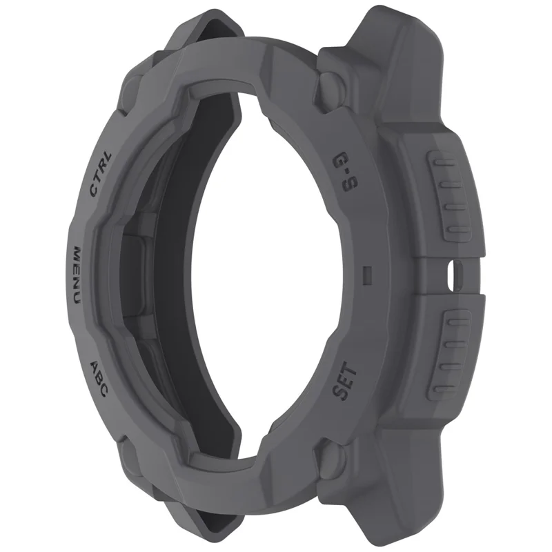 Für Garmin Instinct 3 45mm / Solar 45mm Armor Uhrgehäuse Stoßfest TPU Robuste Schutzhülle - Grau