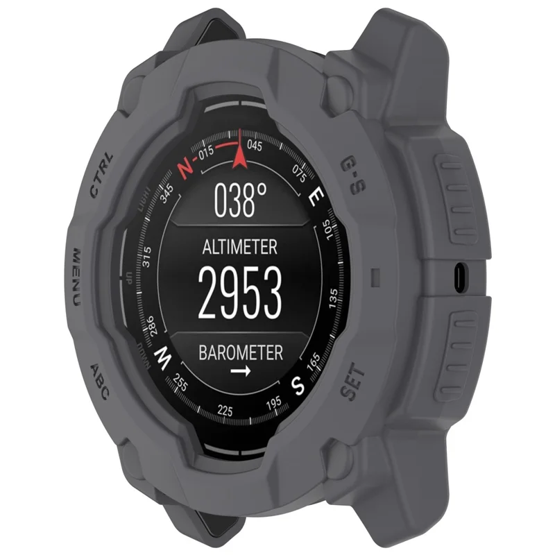 Für Garmin Instinct 3 45mm / Solar 45mm Armor Uhrgehäuse Stoßfest TPU Robuste Schutzhülle - Grau