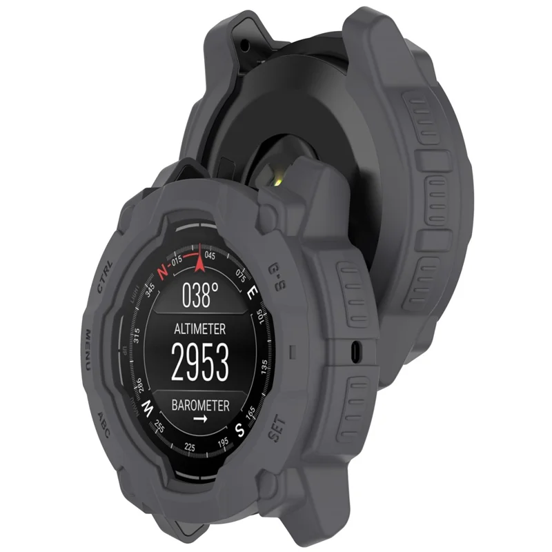 Für Garmin Instinct 3 45mm / Solar 45mm Armor Uhrgehäuse Stoßfest TPU Robuste Schutzhülle - Grau