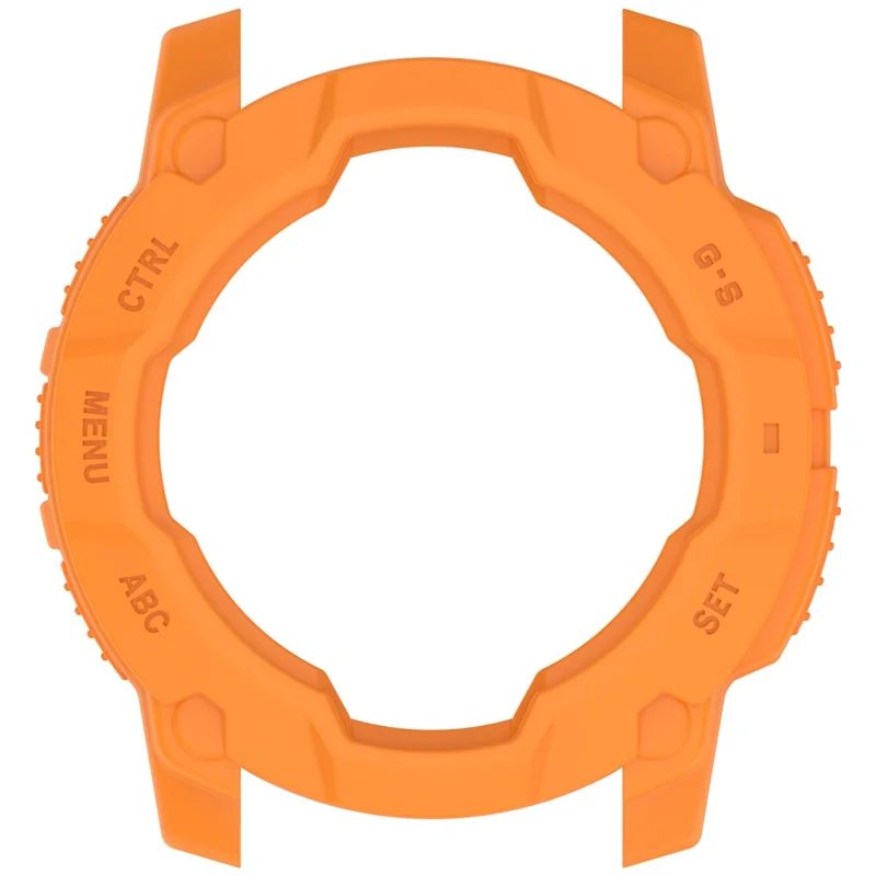 For Garmin Instinct 3 50mm / Solar 50mm Armor Watch Case Shockproof TPU Rugged Protective Cover - Orange