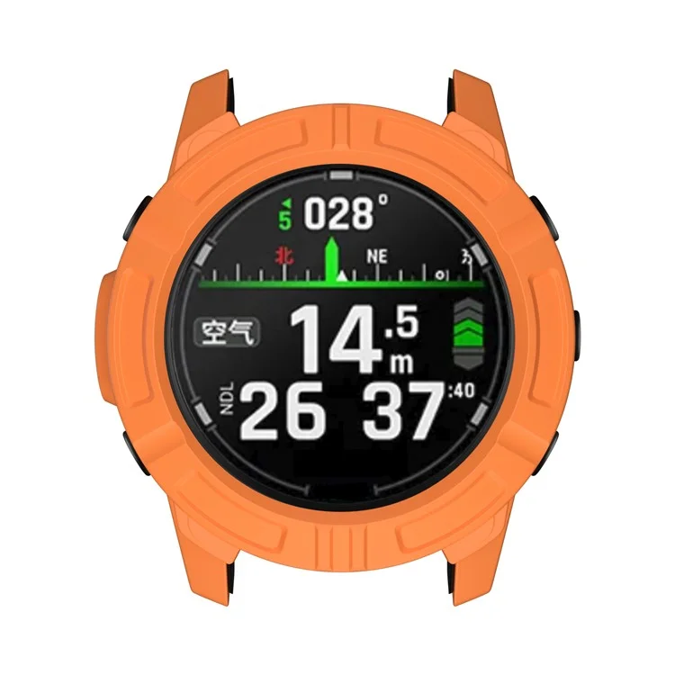For Garmin Descent G2 Anti Scratch Protective Case Rugged Armor TPU Shell Watch Cover - Orange