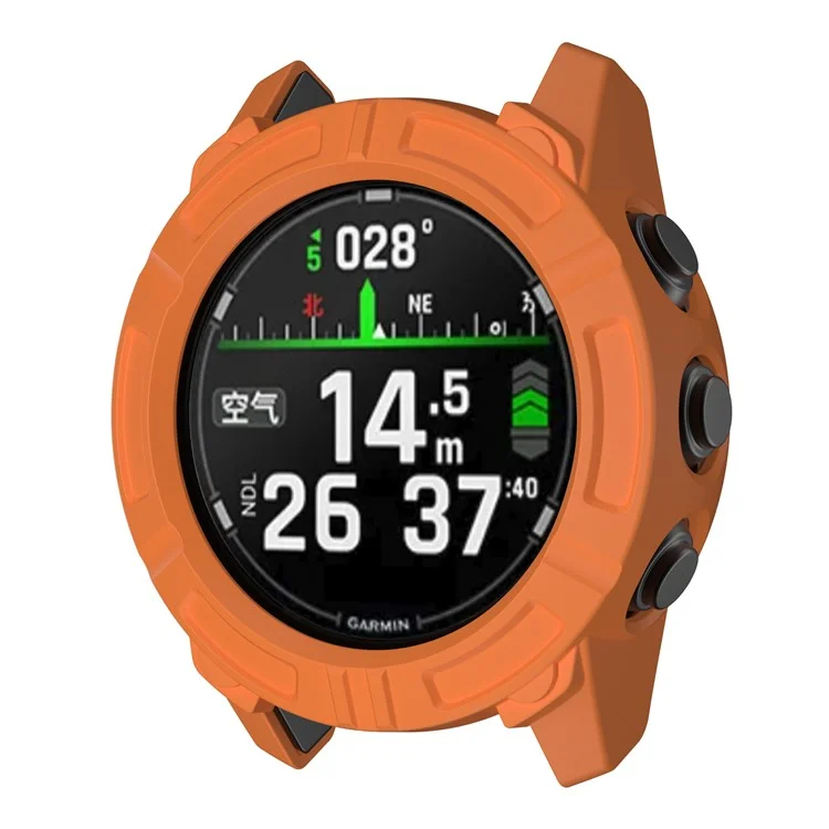 For Garmin Descent G2 Anti Scratch Protective Case Rugged Armor TPU Shell Watch Cover - Orange