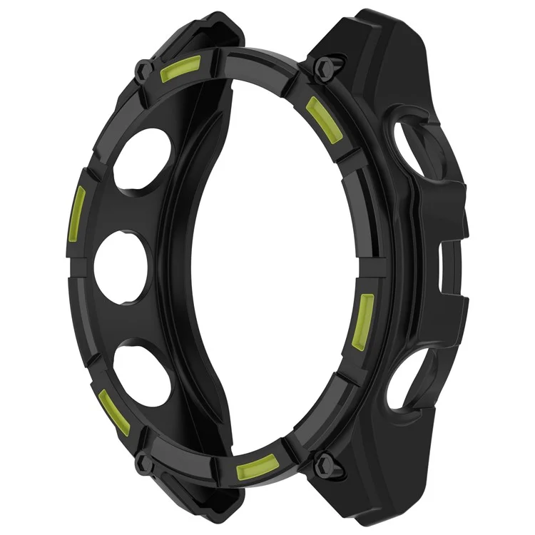 For Garmin Tactix 8 51mm AMOLED Version Soft TPU Watch Case Hollow Shockproof Bumper Frame Cover - Black+Green