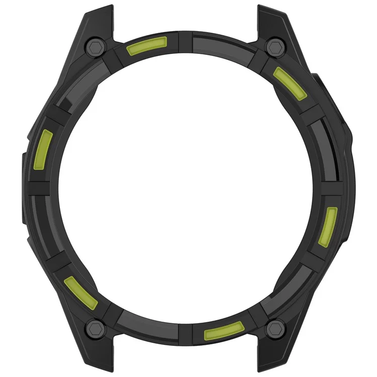 For Garmin Tactix 8 51mm AMOLED Version Soft TPU Watch Case Hollow Shockproof Bumper Frame Cover - Black+Green