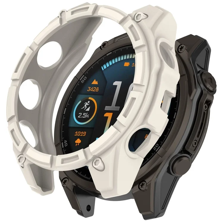 For Garmin Tactix 8 51mm AMOLED Version Soft TPU Watch Case Hollow Shockproof Bumper Frame Cover - Starlight