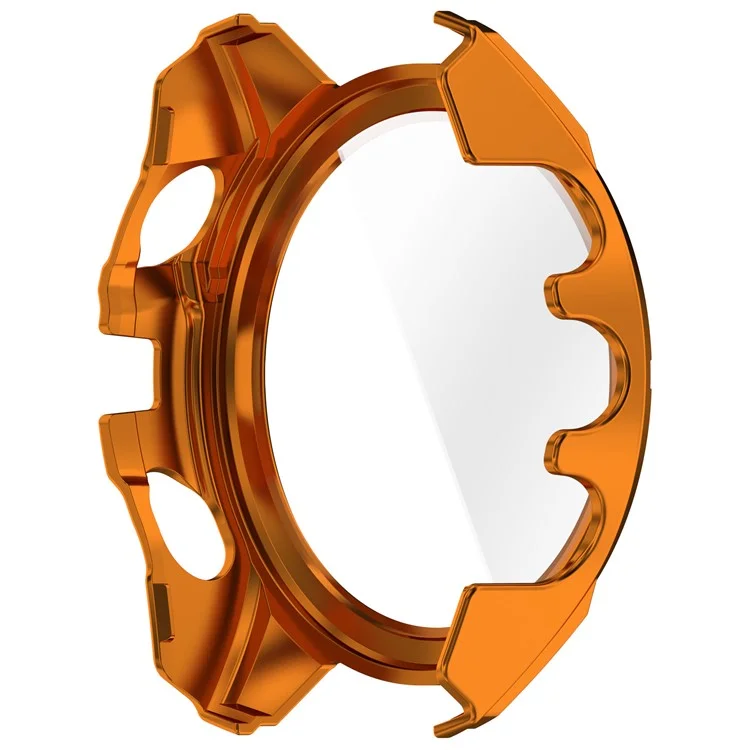 For Garmin Tactix 8 51mm AMOLED Version Watch Case PC Frame with Tempered Glass Screen Film - Orange+Green
