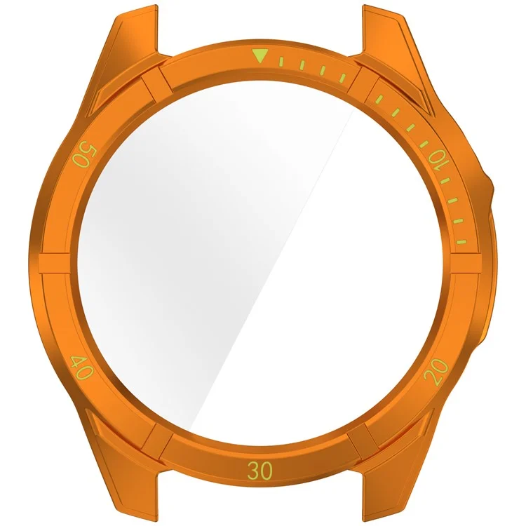 For Garmin Tactix 8 51mm AMOLED Version Watch Case PC Frame with Tempered Glass Screen Film - Orange+Green