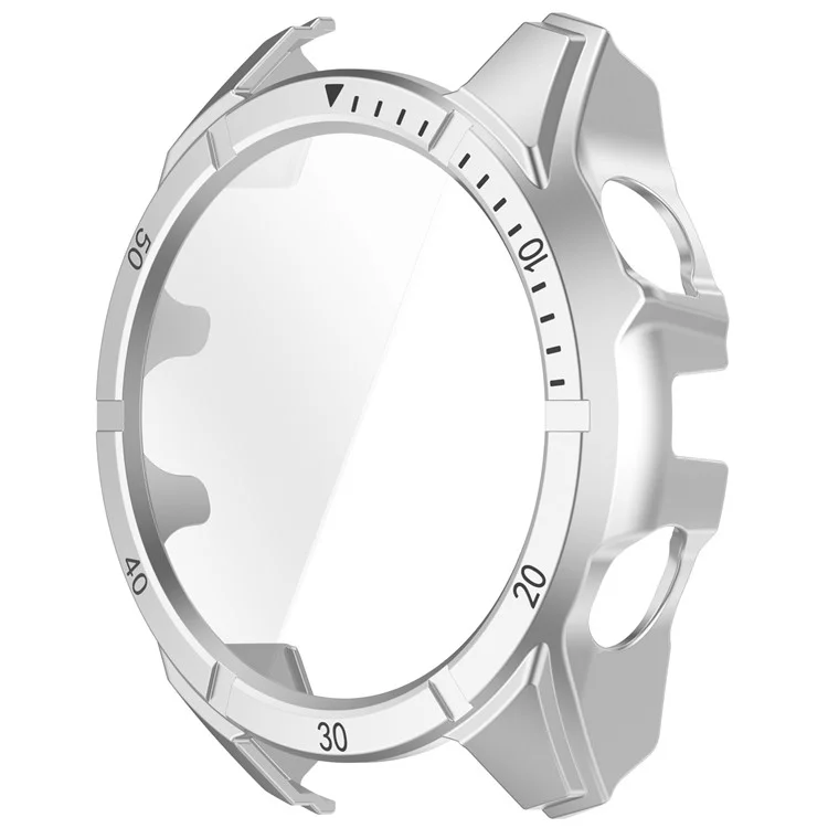 Para Garmin Tactix 8 51mm Versión SOLAR Caja del reloj Estructura de PC con Película de Pantalla de Vidrio Templado - Plata+Negro
