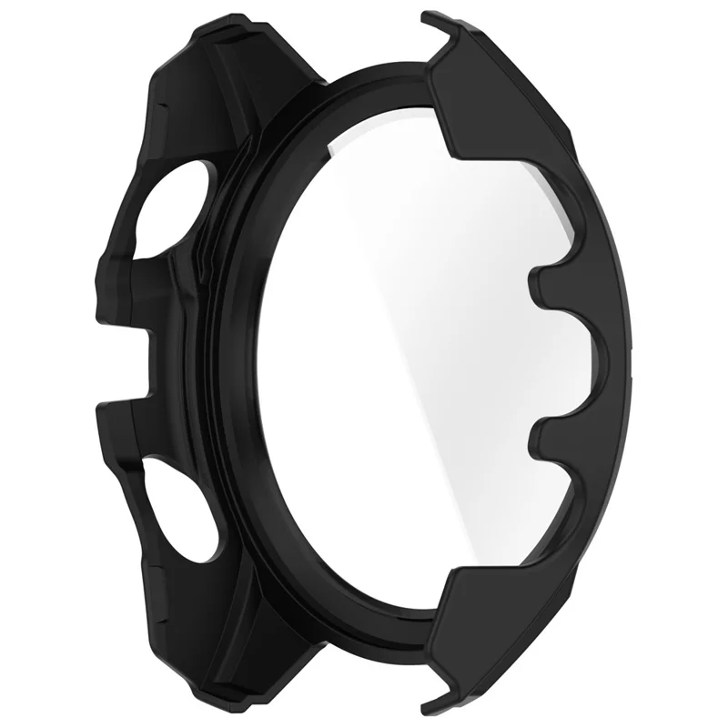 Pour Garmin Tactix 8 47mm Version AMOLED Boîtier de montre Cadre PC avec Film de protection d'écran en verre trempé - Noir+Vert