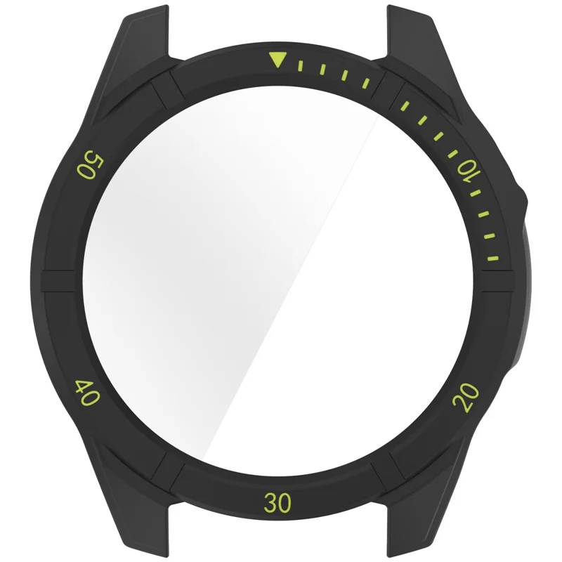 Pour Garmin Tactix 8 47mm Version AMOLED Boîtier de montre Cadre PC avec Film de protection d'écran en verre trempé - Noir+Vert