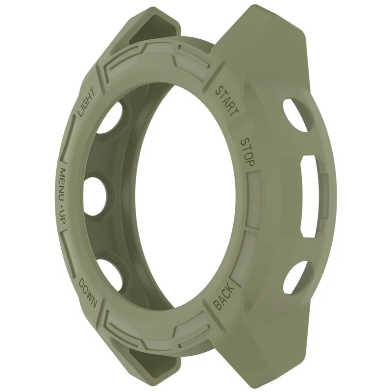 For Garmin Descent G2 Soft TPU Watch Case Hollow Shockproof Bumper Frame Cover - Green