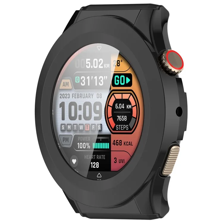 Para Huami Amazfit Cheetah Round / Cheetah Pro Capa de Relógio com Estrutura de PC e Película de Vidro - Preto