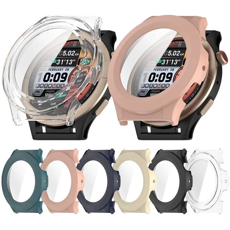 Para Huami Amazfit Cheetah Round / Cheetah Pro Capa de Relógio com Estrutura de PC e Película de Vidro - Preto