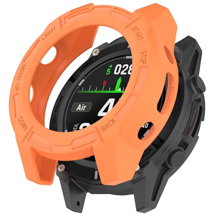 Étui de montre pour Garmin Descent G2 / G1 / G1 Solar / G1 Solar Letel Cadre pare-chocs en TPU creux et antichoc - Orange