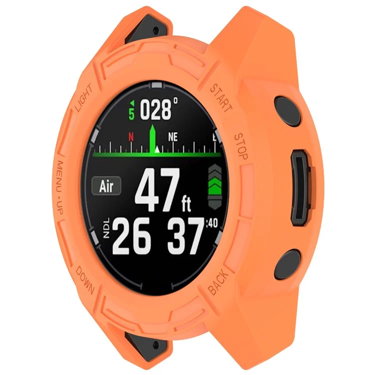 Étui de montre pour Garmin Descent G2 / G1 / G1 Solar / G1 Solar Letel Cadre pare-chocs en TPU creux et antichoc - Orange