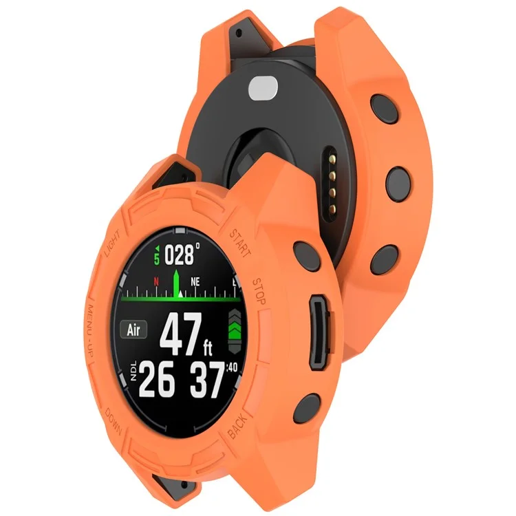 Étui de montre pour Garmin Descent G2 / G1 / G1 Solar / G1 Solar Letel Cadre pare-chocs en TPU creux et antichoc - Orange