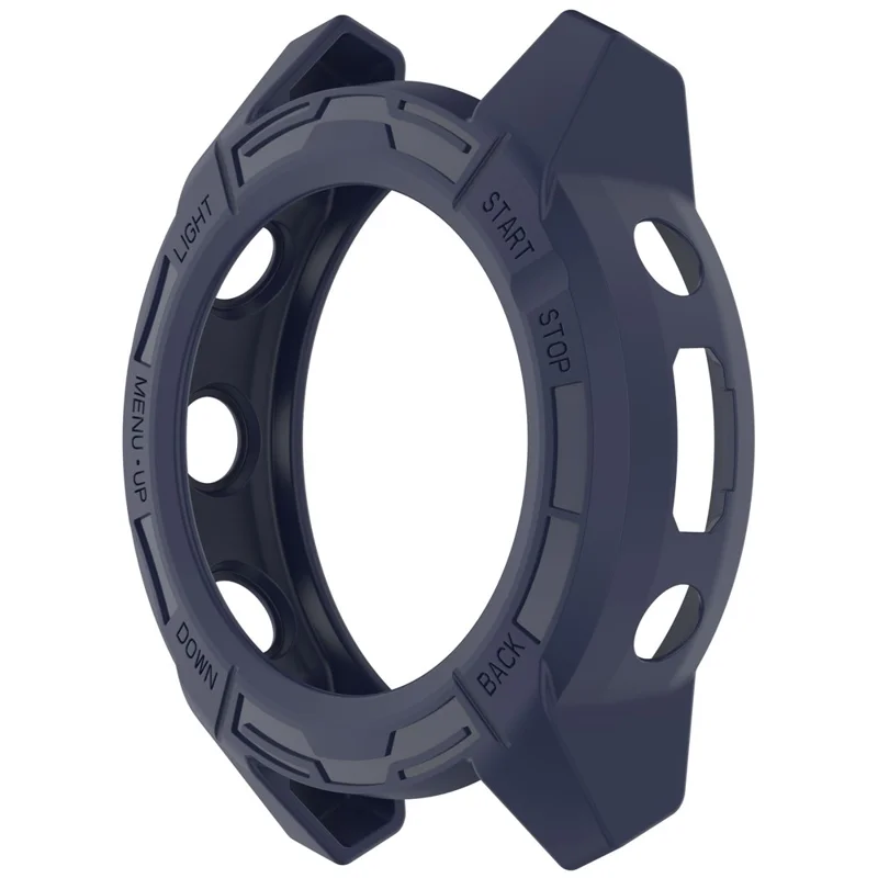 Boîtier de montre pour Garmin Descent G2 / G1 / G1 Solar / G1 Solar Letel - Cadre de protection souple en TPU évidé et résistant aux chocs - Bleu minuit
