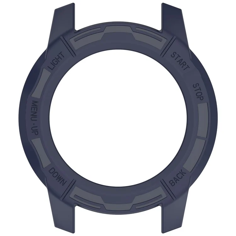 Boîtier de montre pour Garmin Descent G2 / G1 / G1 Solar / G1 Solar Letel - Cadre de protection souple en TPU évidé et résistant aux chocs - Bleu minuit